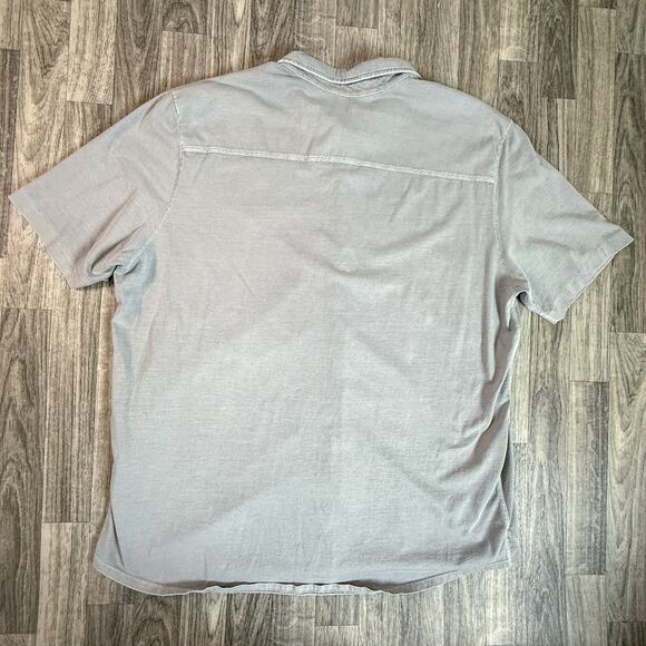 Tommy Bahama Pima Cotton Polo Button Shirt Gray XXL Made in Peru Island Style - Picture 2 of 6